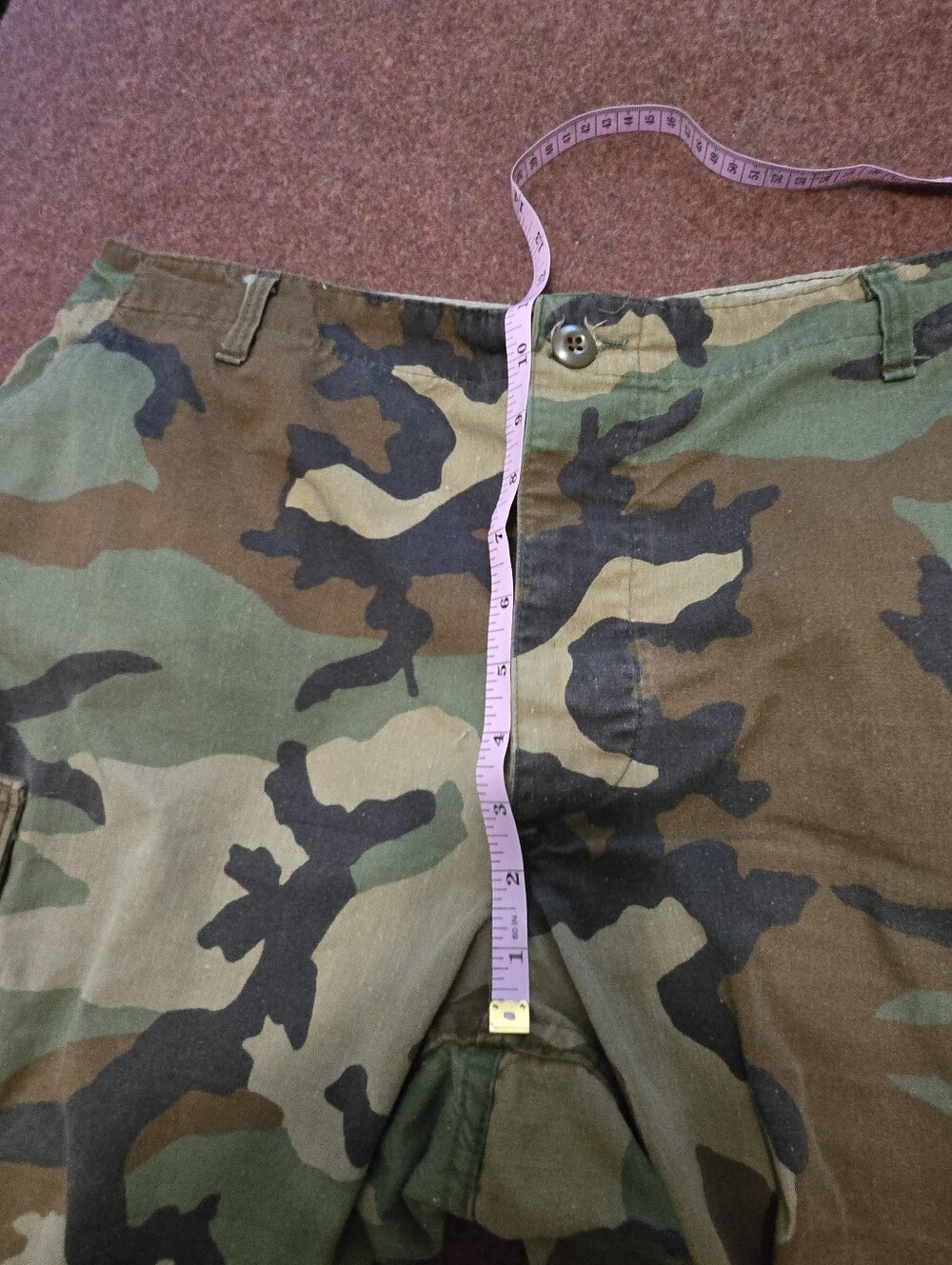 Vintage Military Woodland Camouflage BDU Carrgo Pants Size 36x28 1980s - Picture 4 of 9